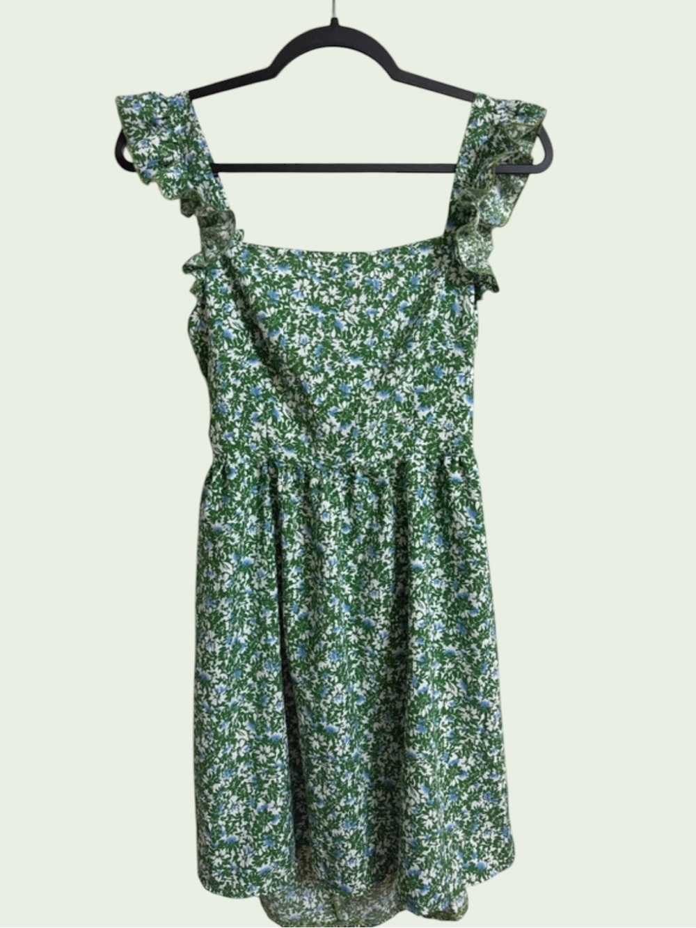 SHEIN Green Floral Flowy Dress